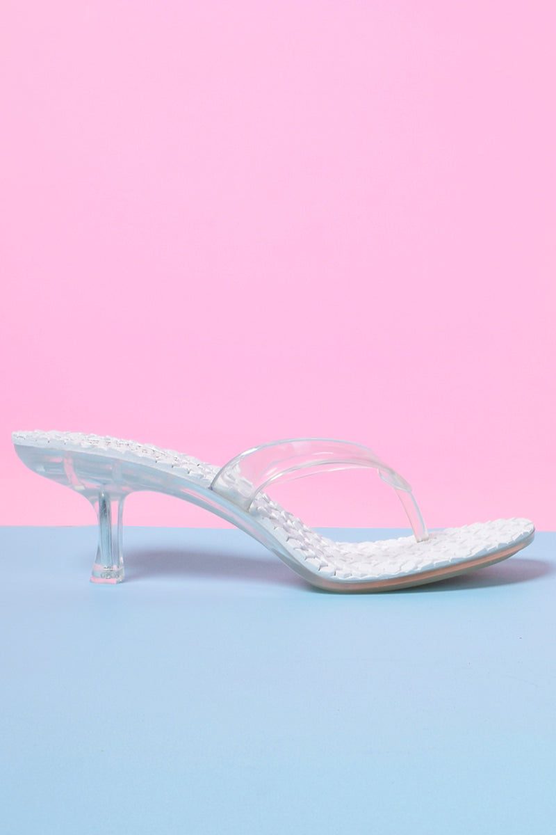 clear kitten heel shoes