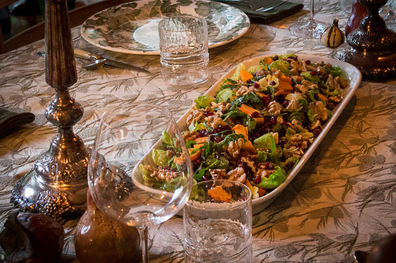 Hierloom Bean and Wild Rice Thanksgiving Salad with Rancho Gordo Rebosero or Eye of Goat Beans and fall vegetables 