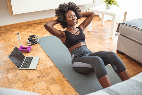 Situps Indoors On the Floor