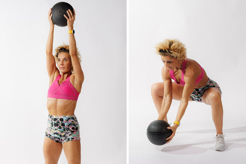 Medicine Ball Pop Squat