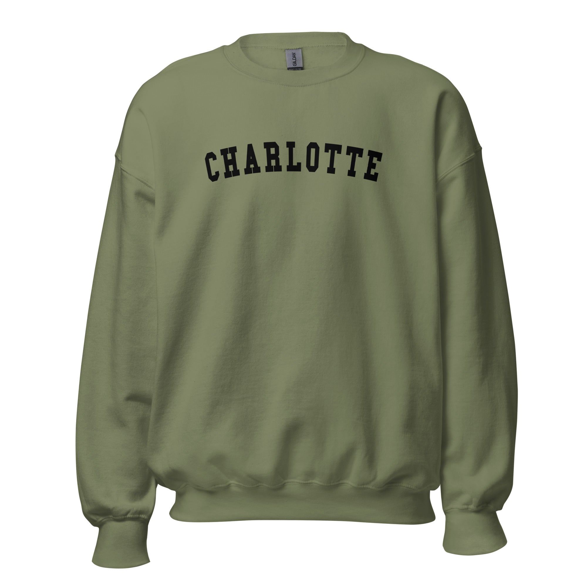 Charlotte NC Black Logo Sweatshirt Unisex Charlotte North Carolina