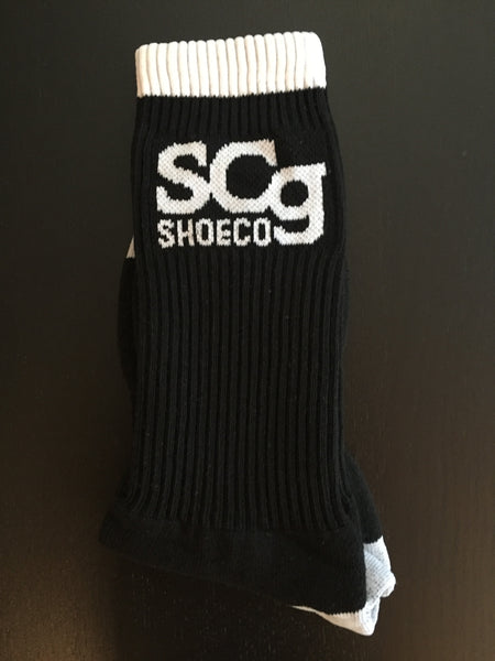 Download SCg Premium Socks, Black With White Logo, White Stripe ...