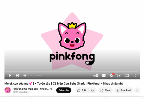 PINK FONG YOUTUBE