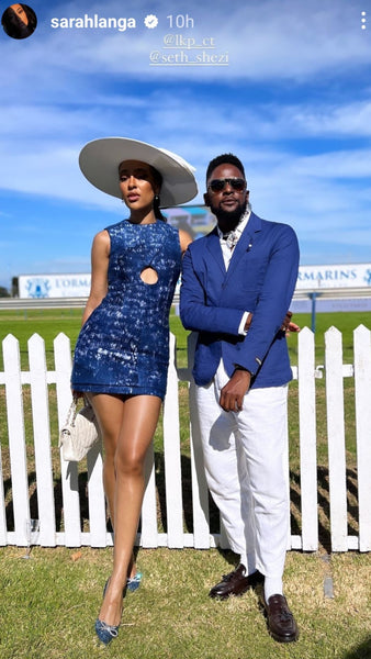 Sarah Langa and Seth Shezi at the L'Ormarins King's Plate 2024