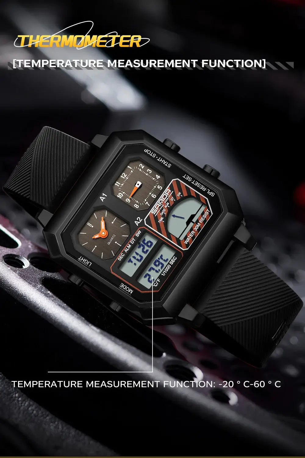 SANDA Three Display Digital Watch
