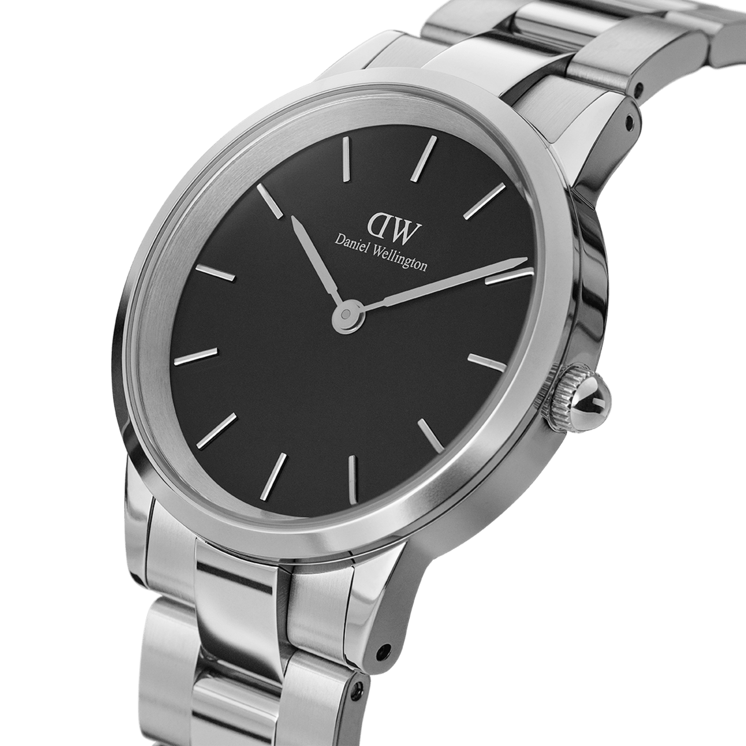 Iconic Link - Silver watch with Black dial 36mm | DW – Daniel