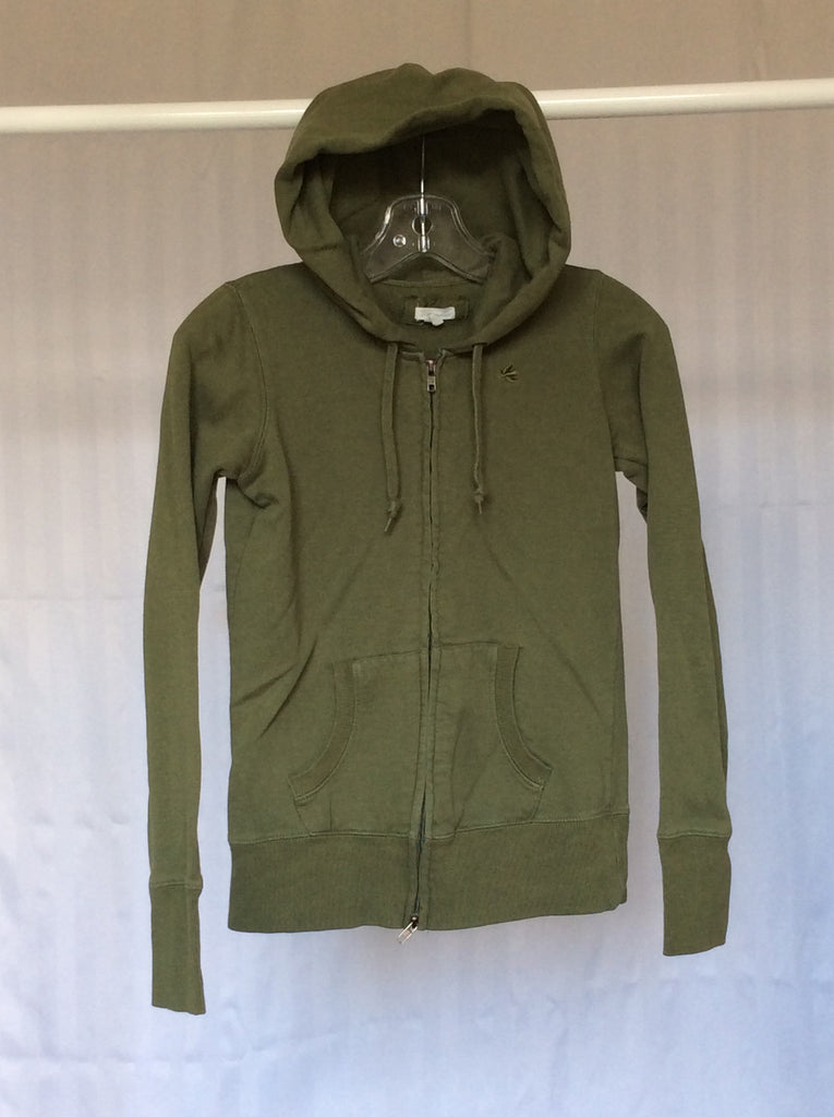 olive green zip up hoodie