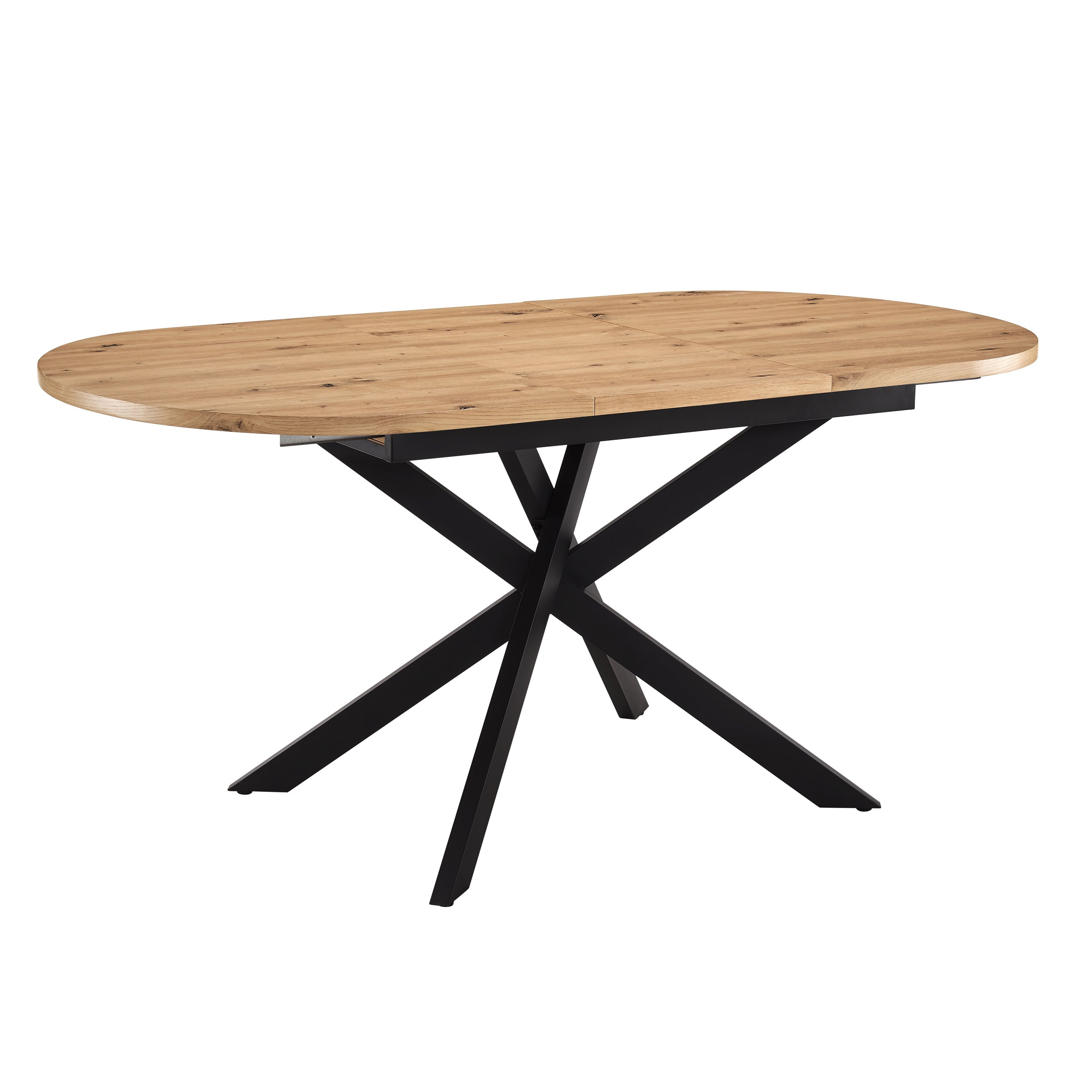 Brooke Oval Extendable 4-8 Seater Dining Table - Wood/Black - Image 5