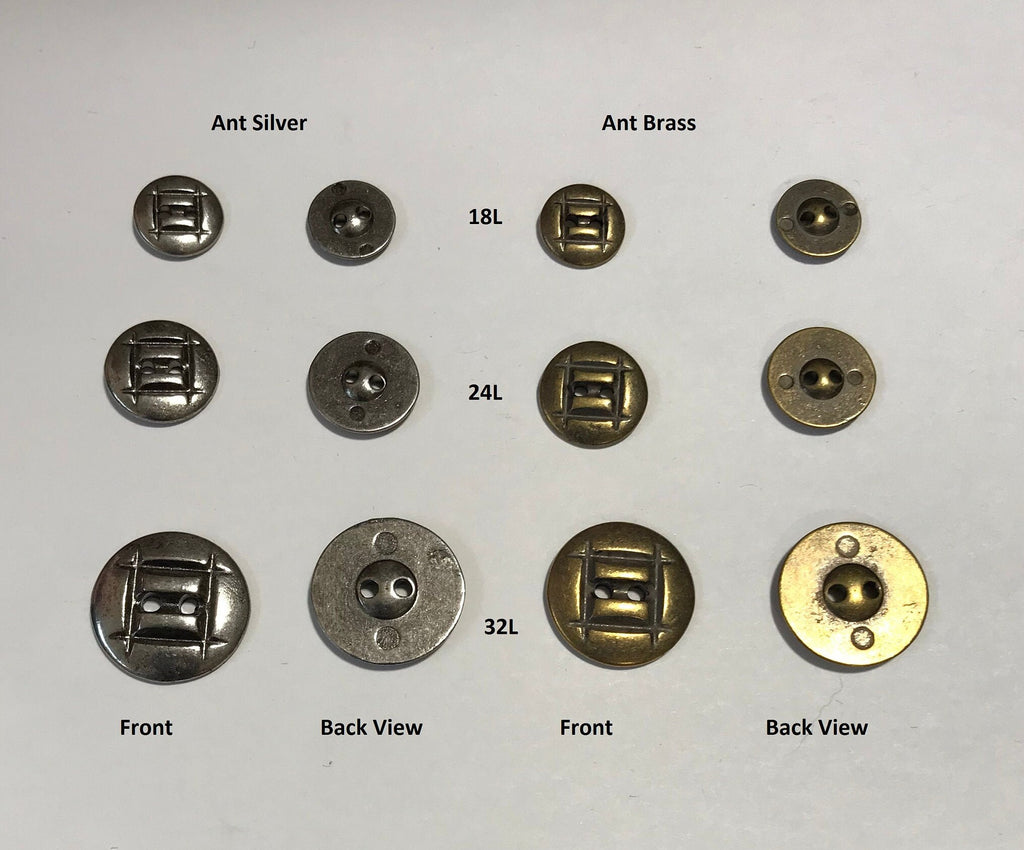 24 Vintage Metal Buttons Various Sizes From Collector's Estate SKU