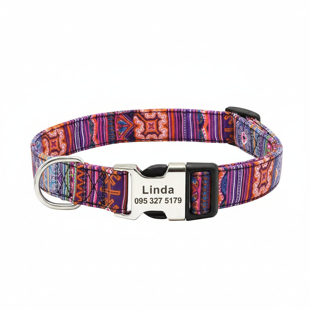 Adjustable Nylon Dog Collar Personalized ID Buckle Collar for Small Medium Large Dogs - Image 28