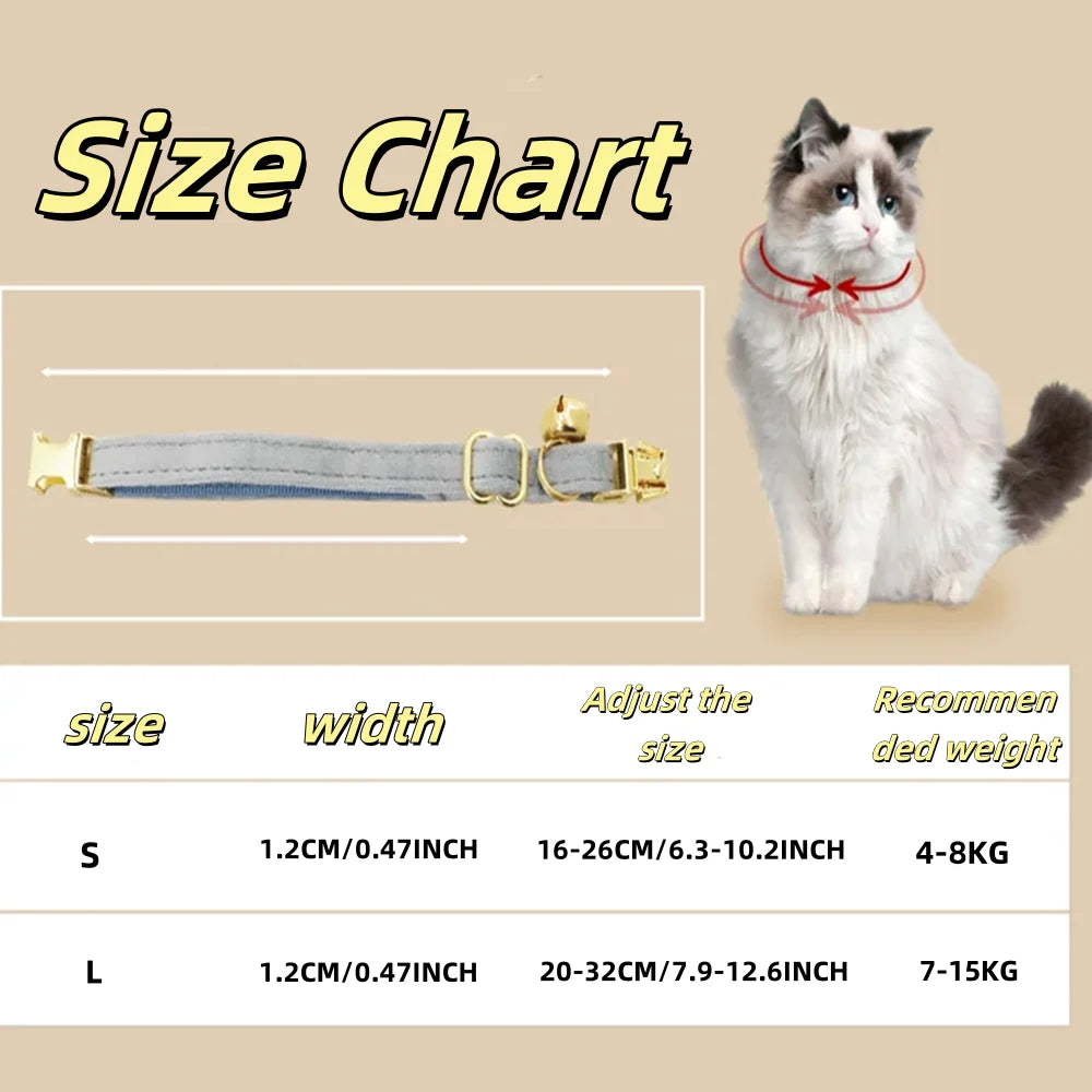 Custom Velvet Cat Collar with Bell for Small Cats and Kittens - Image 3