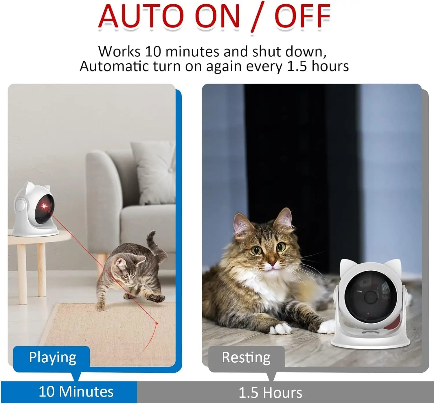 Automatic Cat Laser Toy, USB Rechargeable, Motion Activated, Adjustable Speed Indoor Interactive Toy - Image 5