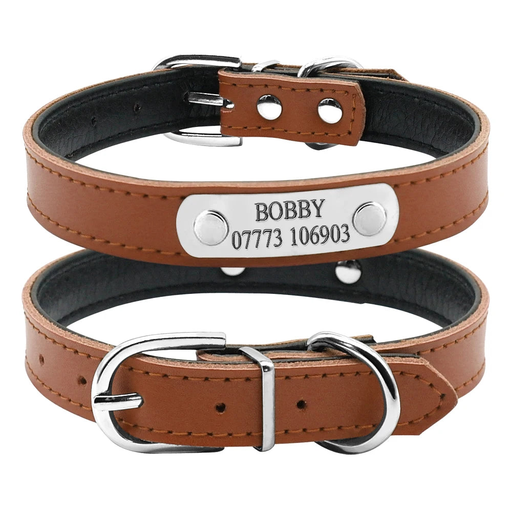 Leather Cat Collar Personalized with Nameplate for Puppies and Small Dogs Adjustable - Image 13