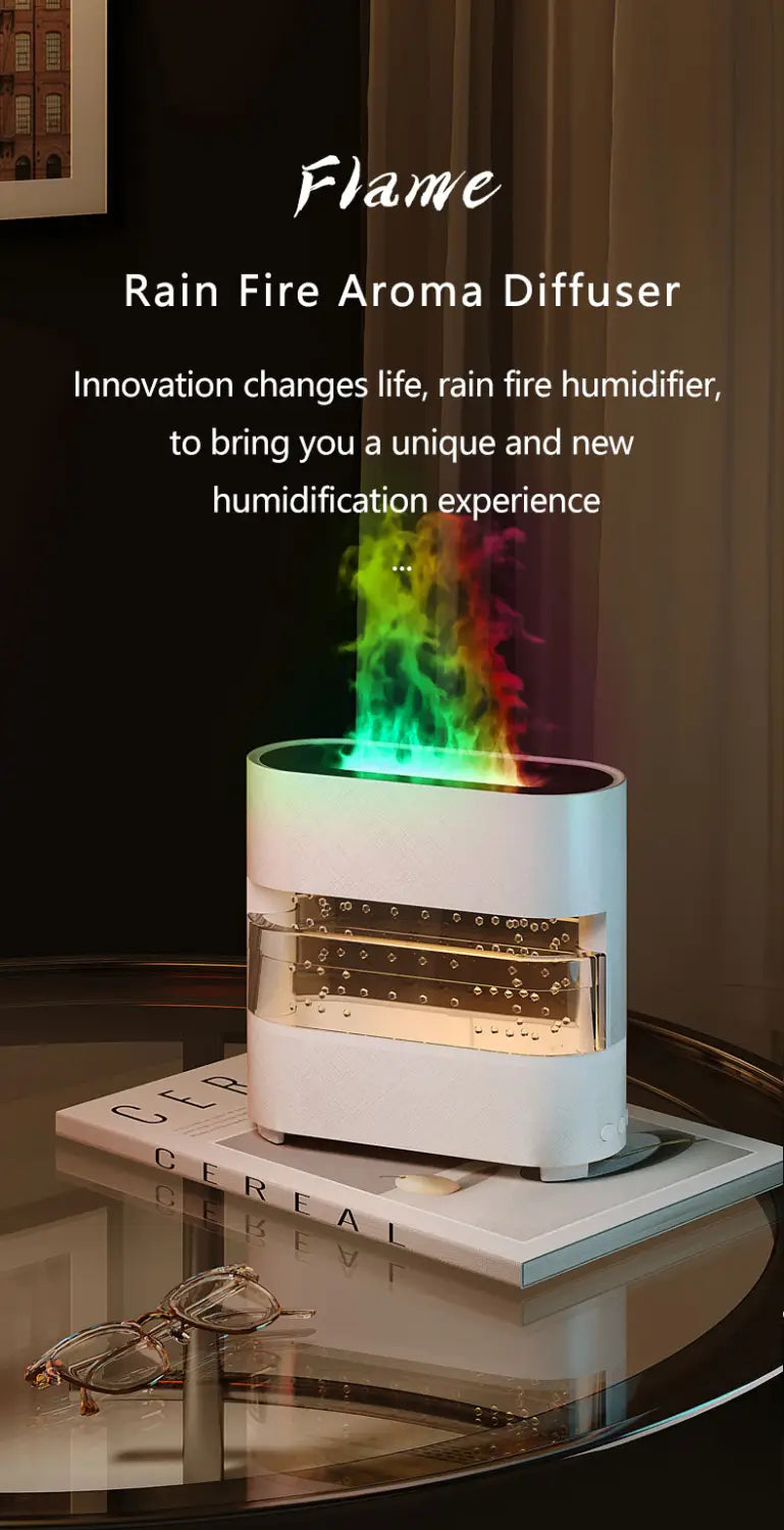 2024 New Products Rain Cloud Fire Humidifier Water Drip Novedades 2024 Rain Water Diffuser Fire Flame Humidifier Aroma