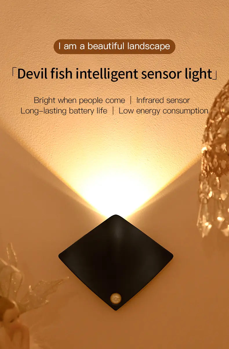Wireless USB Rechargeable Decor Wall Lamp Human Body Sensing Home Decor Night Lights Bedroom Porch Balcony Corridor