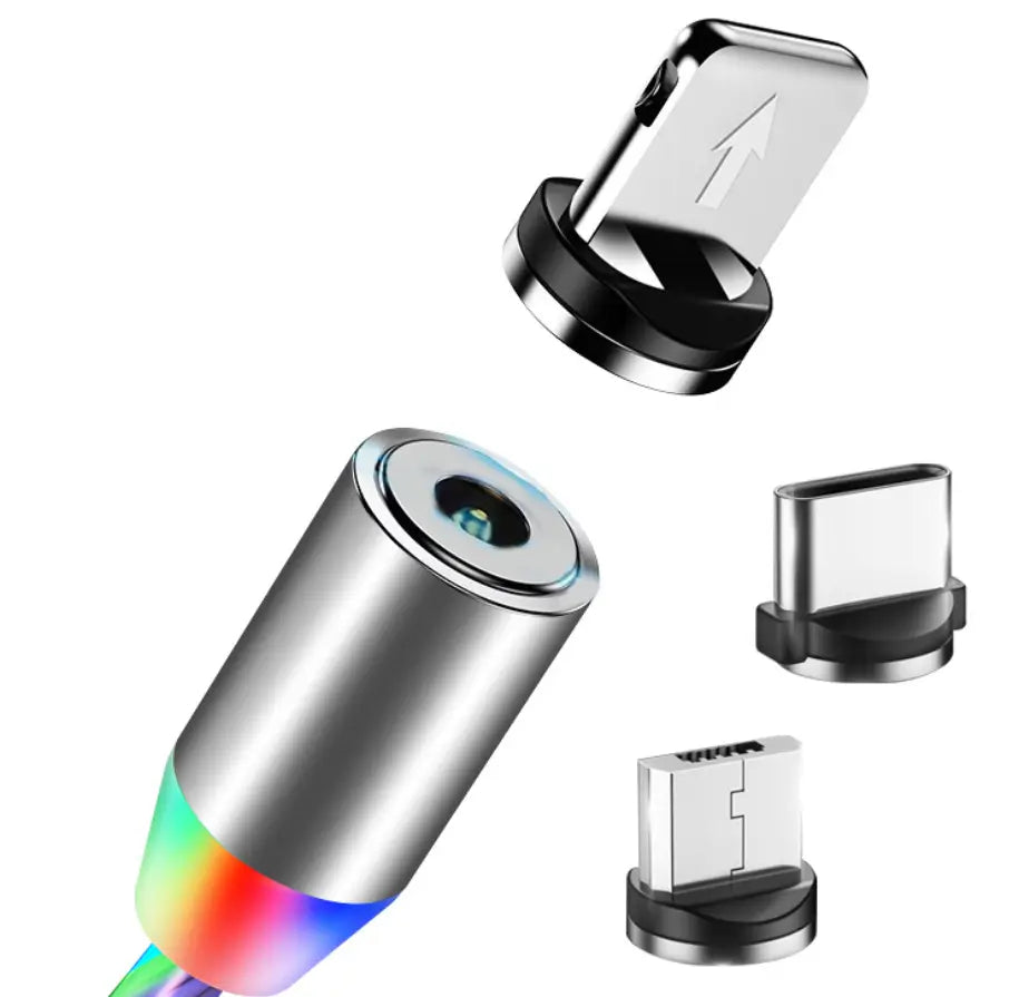 Compatible with Apple Flowing Ligh Magnetic Streamer Data Line Cable for Iphone Android Typec