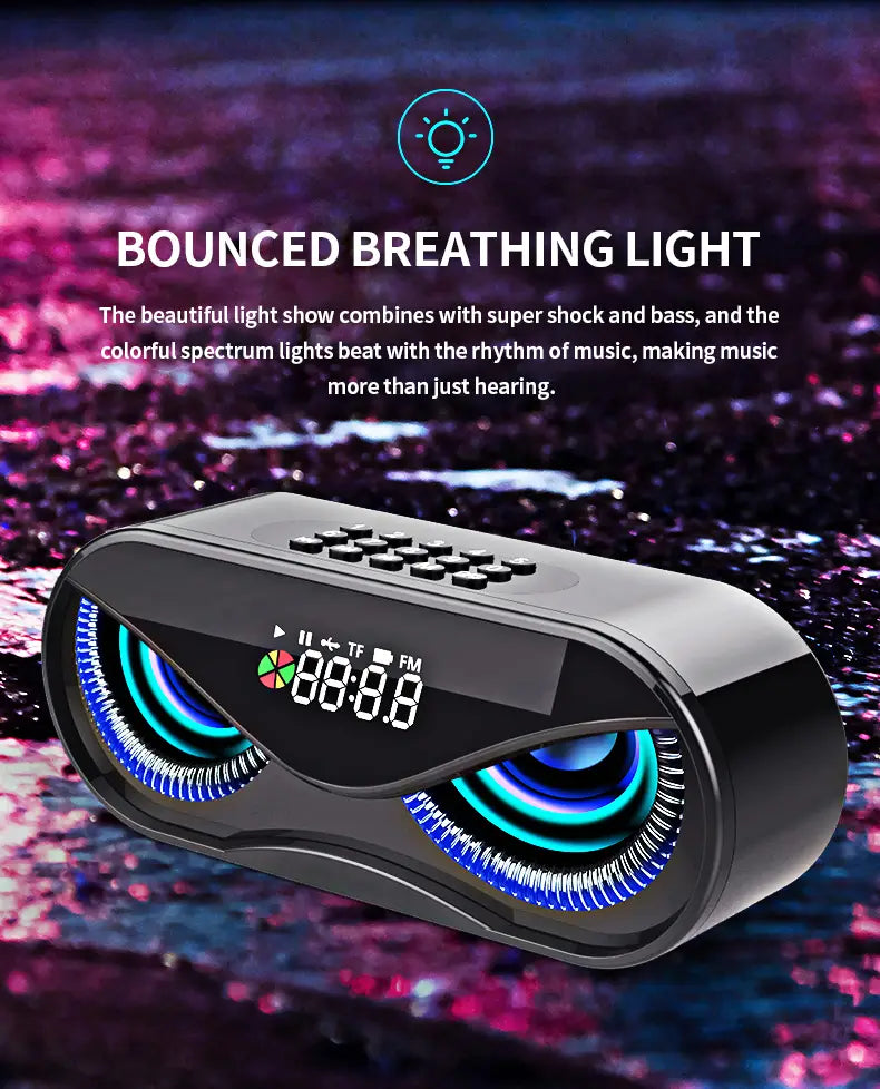 Colorful lights dual speakers digital buttons song Bluetooth speaker