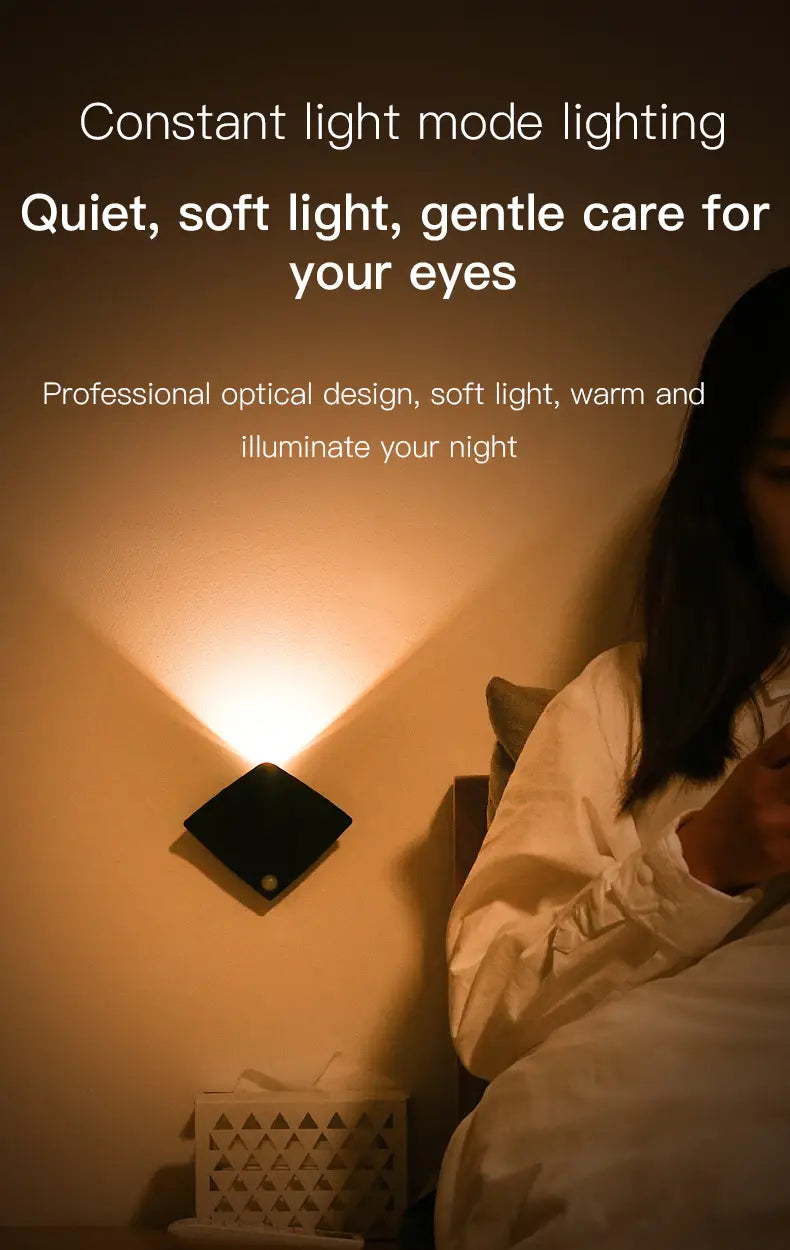 Wireless USB Rechargeable Decor Wall Lamp Human Body Sensing Home Decor Night Lights Bedroom Porch Balcony Corridor