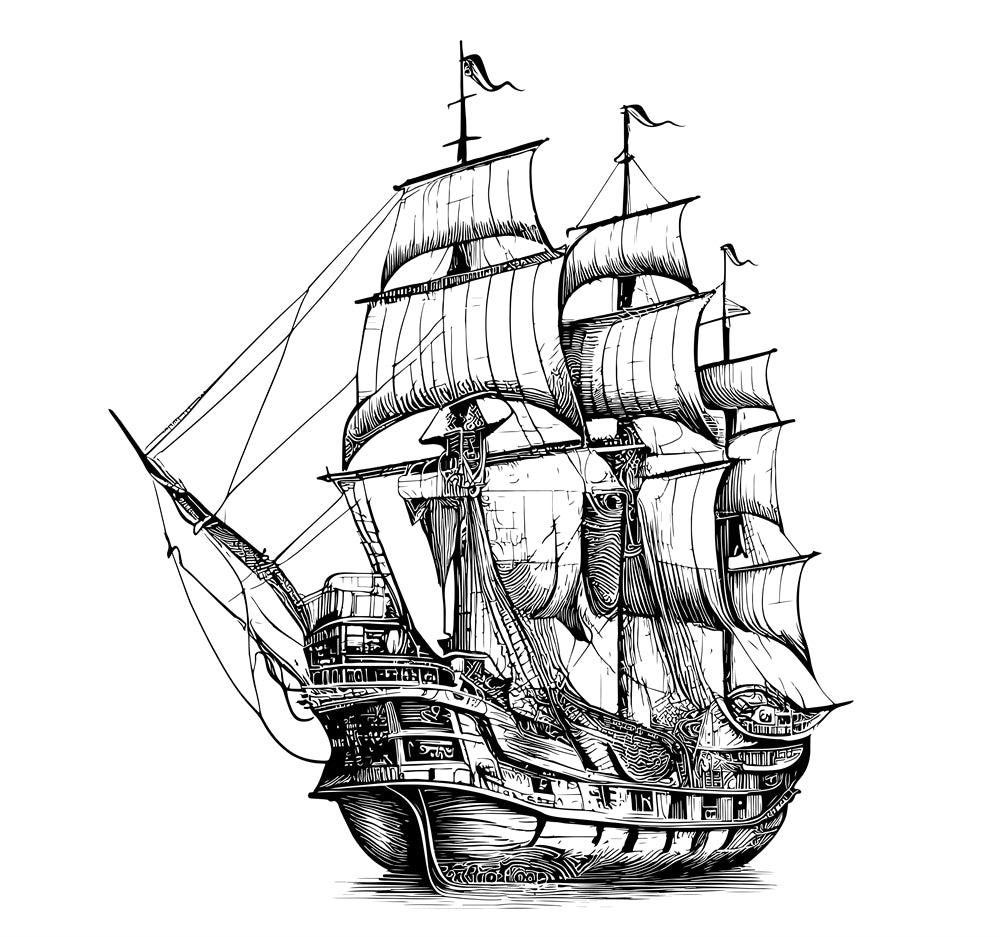 Ship Sketch Elements image vector