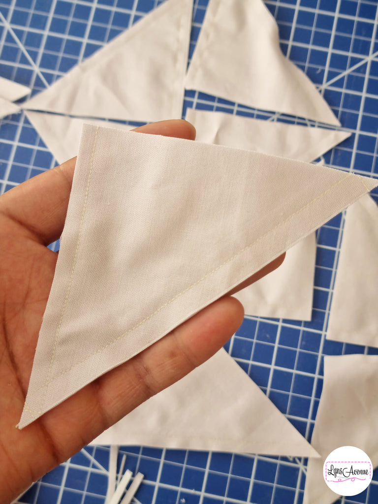 Image showing a half square triangle with two sewn sides