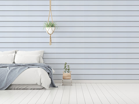 Mahogany - White Wood Wall Wallpaper