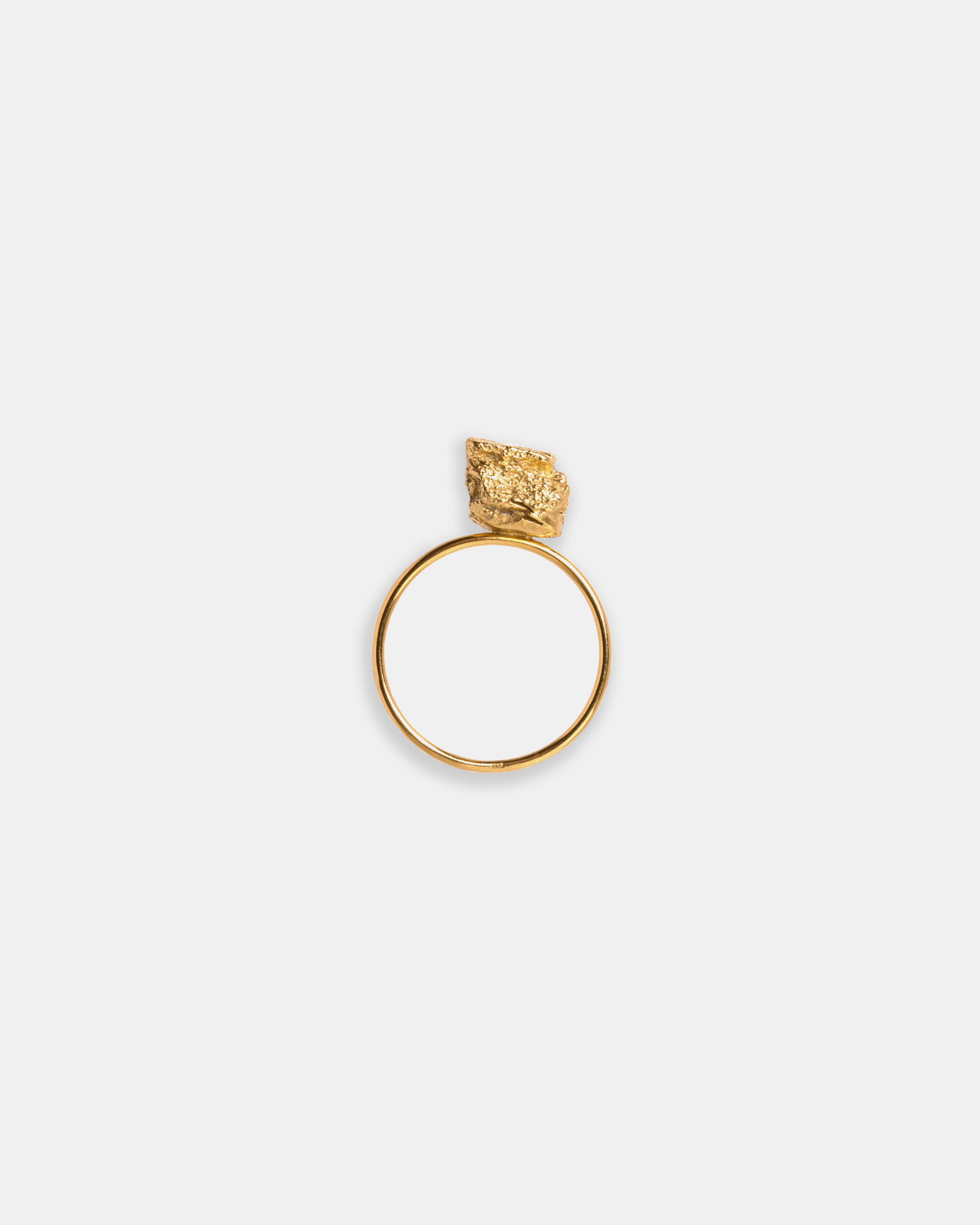 Eliska Bread Crumble Cube Ring, Gold