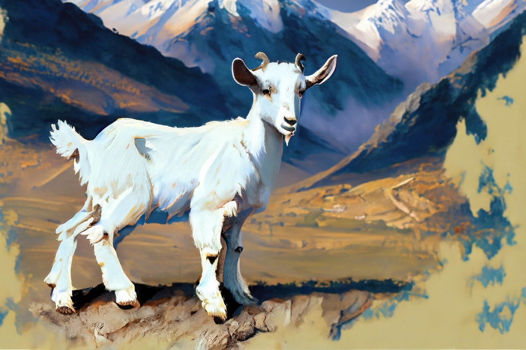 Kashmir baby goat in the the Himalayan mountain range