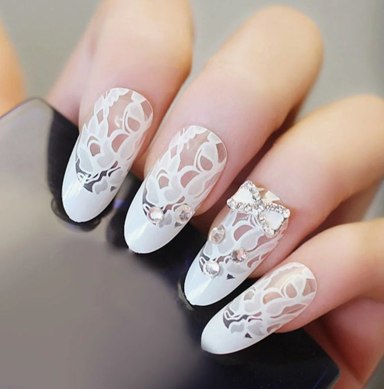 White 3D Floral Designs