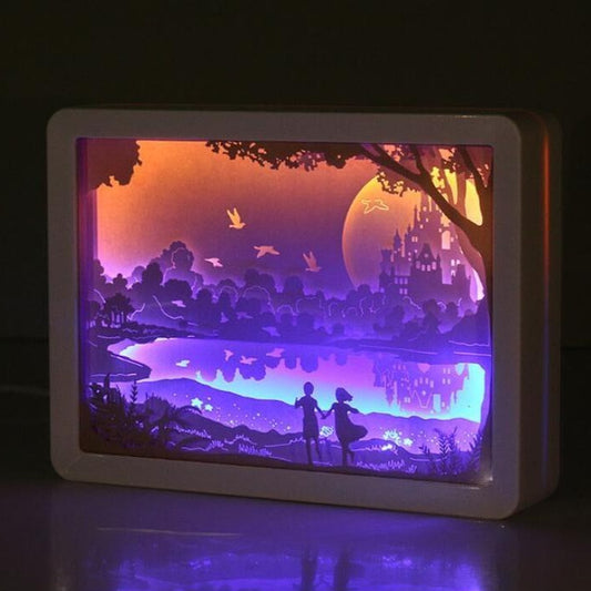 Romantic Night Shadow Box - 3D Paper Cut Light Box - Wall Hangings - P –  Rajbharti Crafts