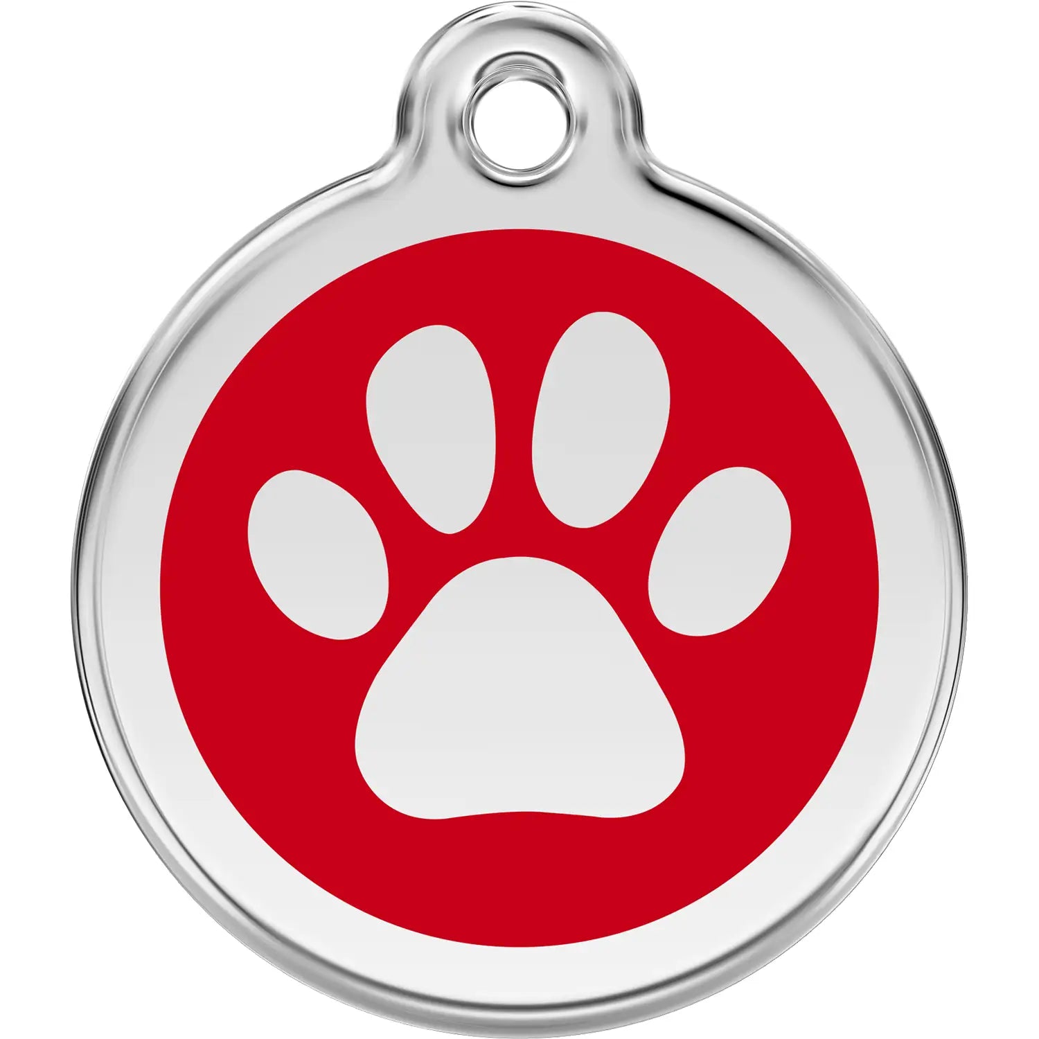 Red Dingo Paw Print Pet ID Dog Tags