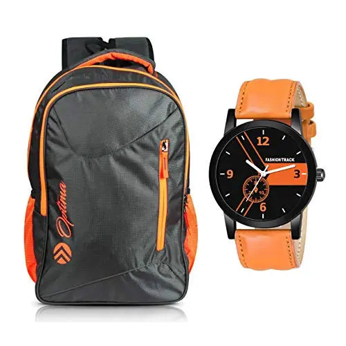 OPTIMA Backpack and Watch Combo in Orange color