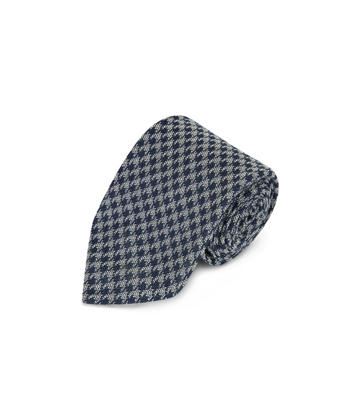 Black Houndstooth Silk Tie