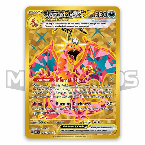 Charizard ex Obsidian Flames 228/197 hyper rare gold card