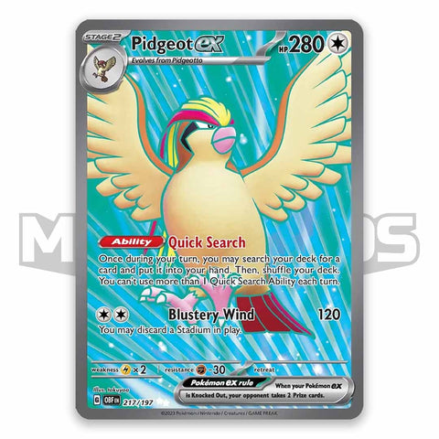 Pidgeot ex 217/197 full art obsidian flames