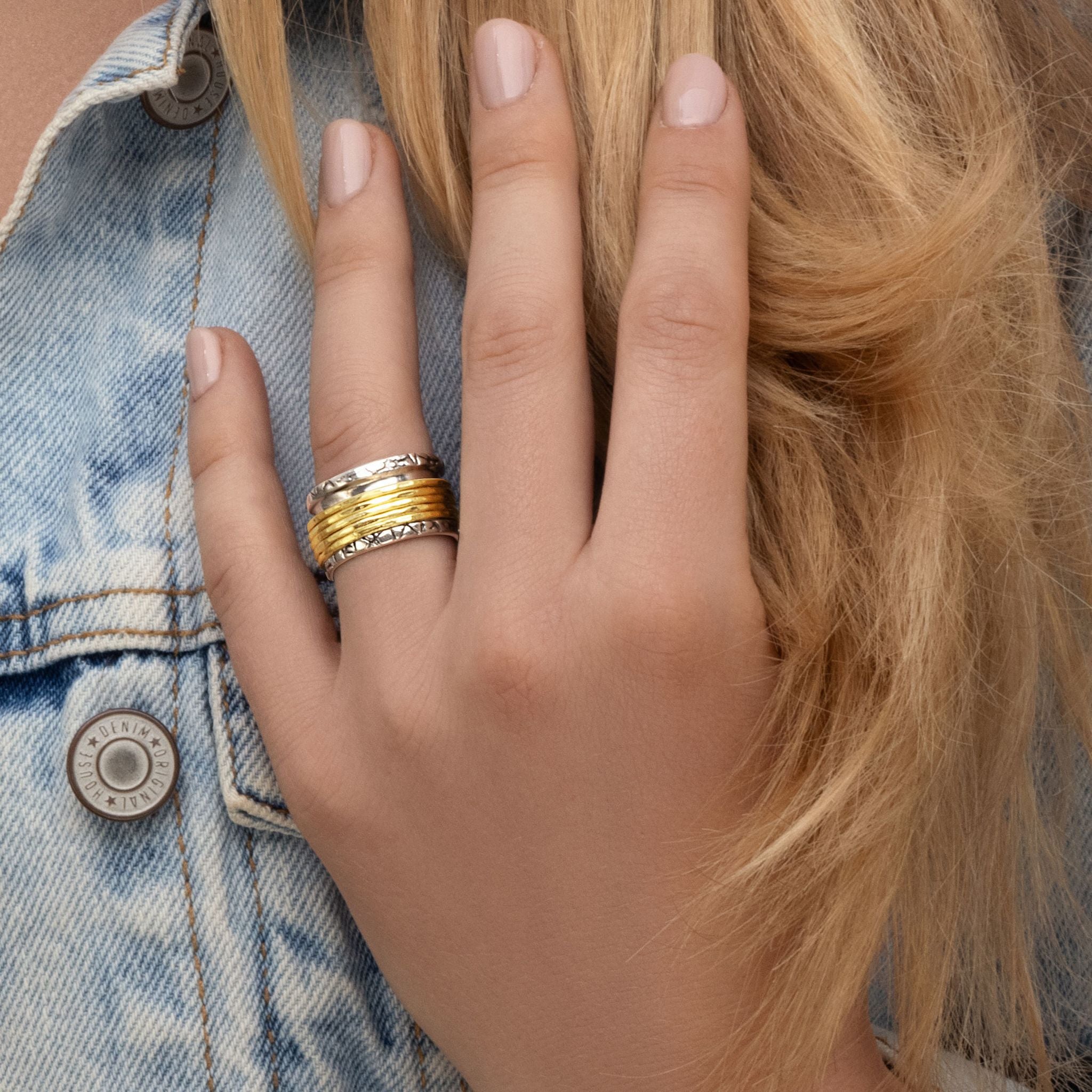Sterling Silver Rustic Spinner Ring – Jean Rachel Jewelry