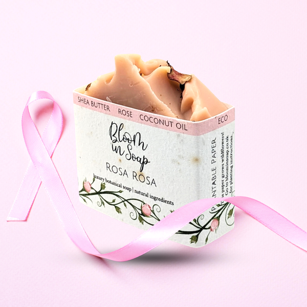 Rosa Rosa pink soap with pink ribbon