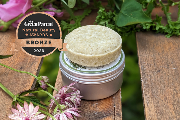 Award winning solid shampoo bar in a tin from Bloom In Soap