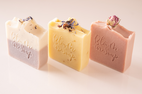 three luxury handmade soap bars