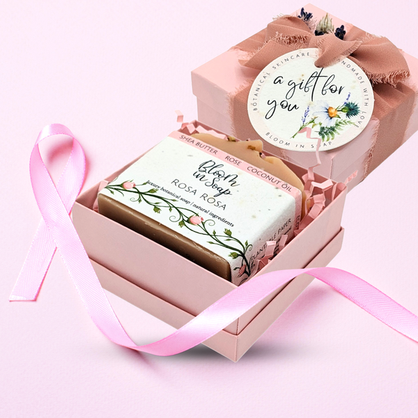 Pink handmade soap gift box