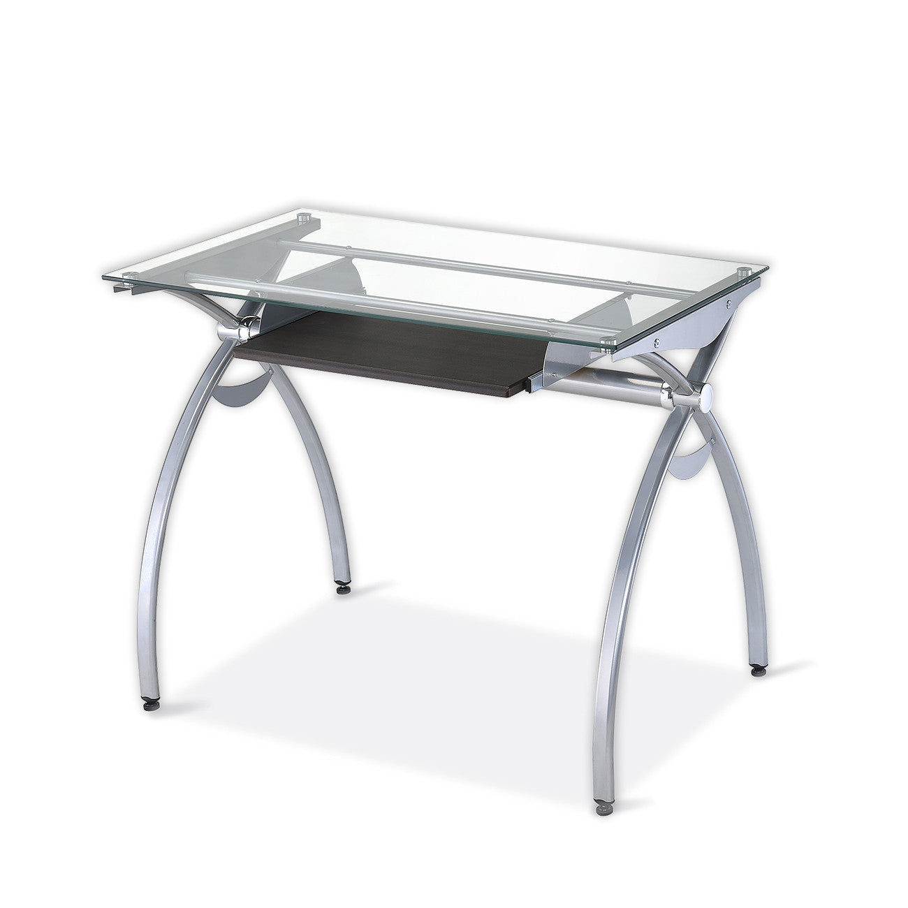 Techni Mobili Glass Top Computer Desk Sitting Killz