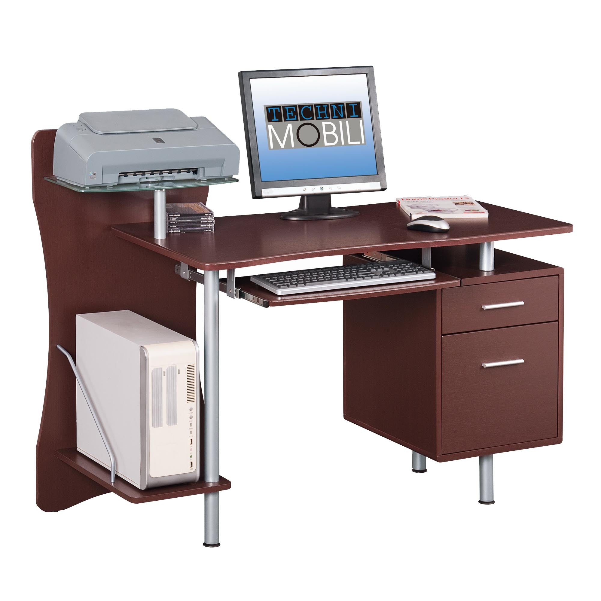 Techni Mobili Computer Desk Chocolate Sitting Killz