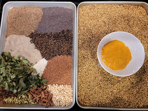 Coriander, Cumin, Pepper, Fenugreek, Poppy, Mustard seeds and Whole Spices