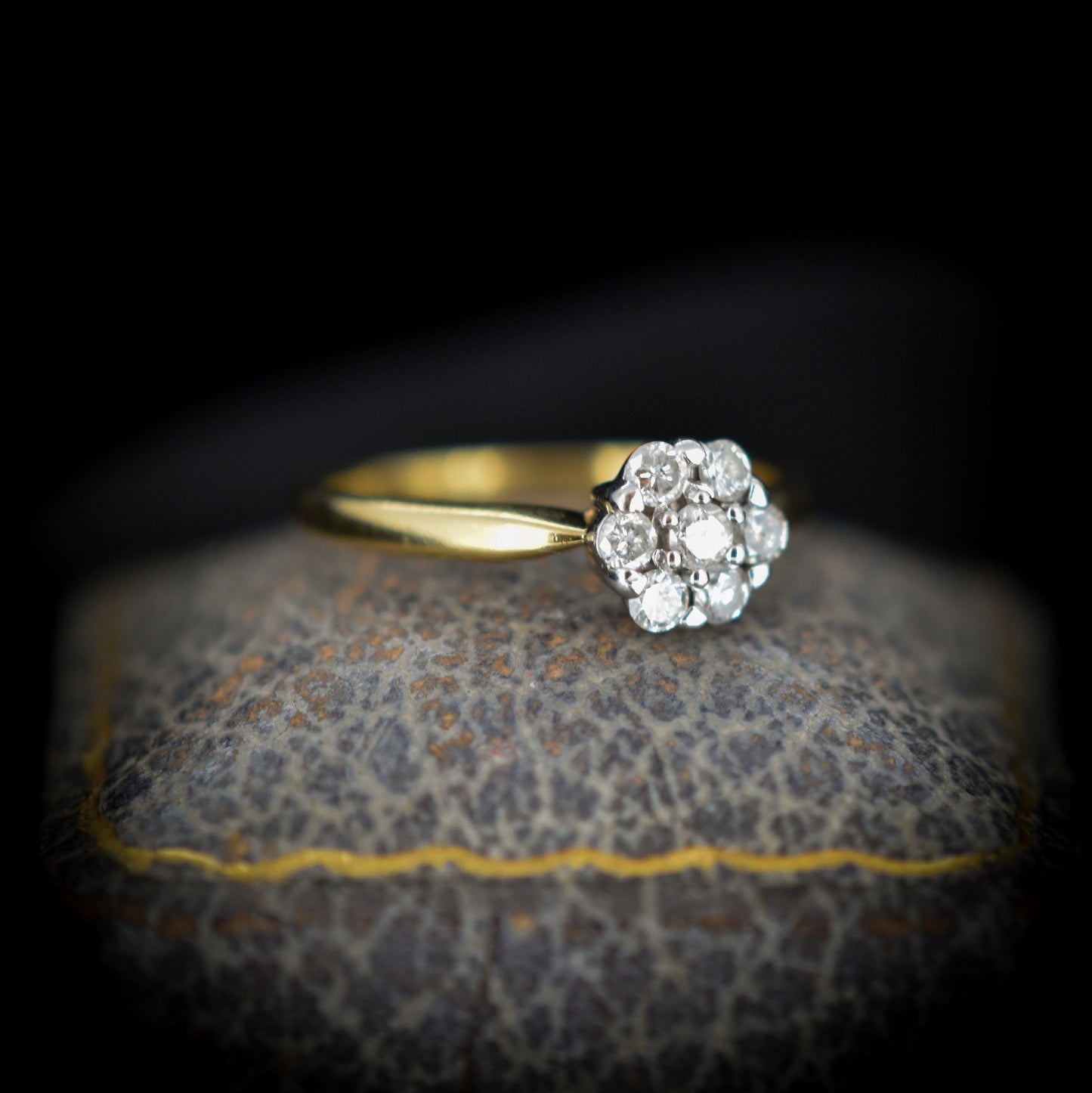 Vintage Diamond .33ct 18ct 18K Yellow Gold Cluster Ring | Engagement
