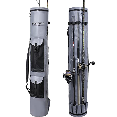  LEOFISHING Fishing Tackle Storage Bag 130cm/4.27ft Portable Fishing  Rod Reel Organizer Fishing Pole Gear Tool Cases Carrier Two Layer Durable  Oxford Large Capacity Travel Fishing Cover Bag 5 Color : Sports