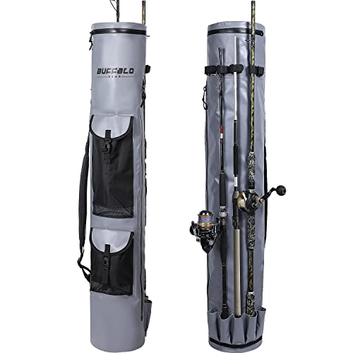  Fishing Tackle Storage Bag 130cm/4.27ft Portable Fishing Rod  Reel Organizer Fishing Pole Gear Tool Cases Carrier Two Layer Durable  Oxford Large Capacity Travel Fishing Cover Bag 5 Color