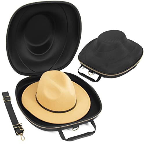 MOSLA Hat Box Travel Fedora Case Universal Size Hat Carrier,Sleek