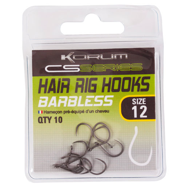 Korum CS Series Hair Rig Hooks Barbless - Kent Tackle