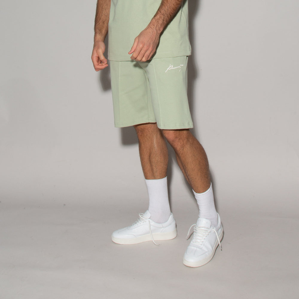 
                  
                    Load image into Gallery viewer, Sage Green Signature Core Embroidered Short - Prévu Studio
                  
                