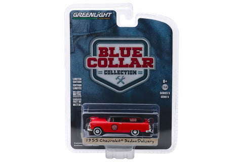 Greenlight Blue Collar 1955 Chevrolet Sedan Delivery Marvel Mystery Oil - roblox vehicle simulator thunderbird 64