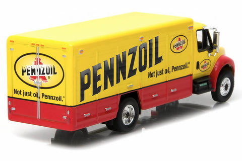 Yellow Delivery Box Truck International Durastar 1:64 Scale Diecast Model